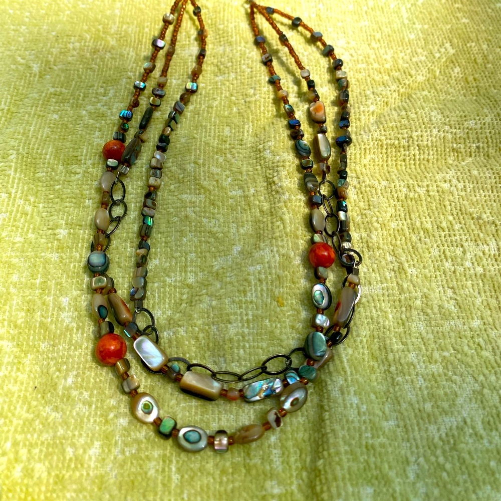 3 strand necklace 16” with 2” extension